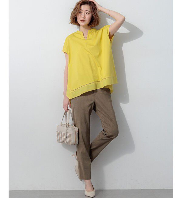 23区「ラダーレースジャージー ハンカチーフヘム カットソー」|Tシャツ・カットソー|