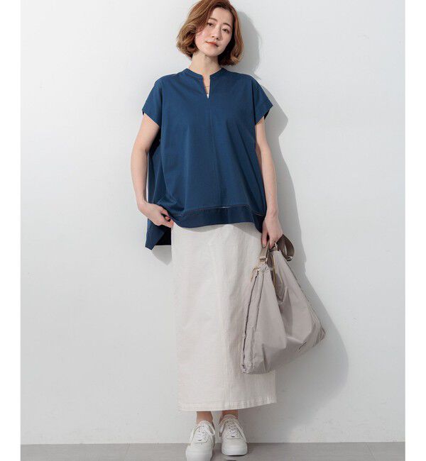 23区「ラダーレースジャージー ハンカチーフヘム カットソー」|Tシャツ・カットソー|