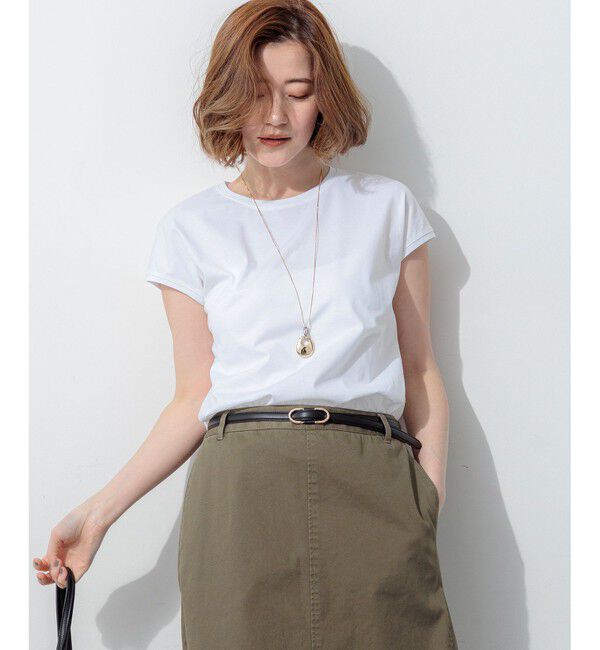 23区「ハイエンド フレンチスリーブ Tシャツ」|Tシャツ・カットソー|ホワイト系
