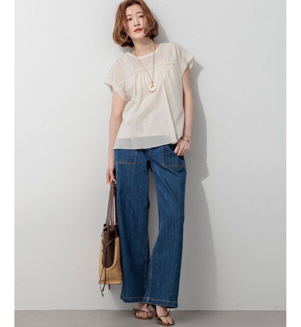 23区「アキハコンビ ギャザーデザイン ブラウス」|Tシャツ・カットソー|