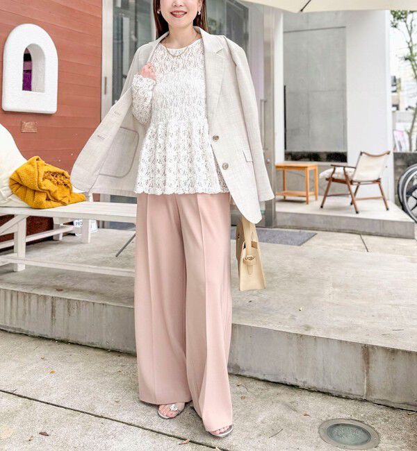 NOLLEY'S sophi「《セットアップ対応》ウォッシャブルストレッチレースペプラムプルオーバー」|シャツ・ブラウス|