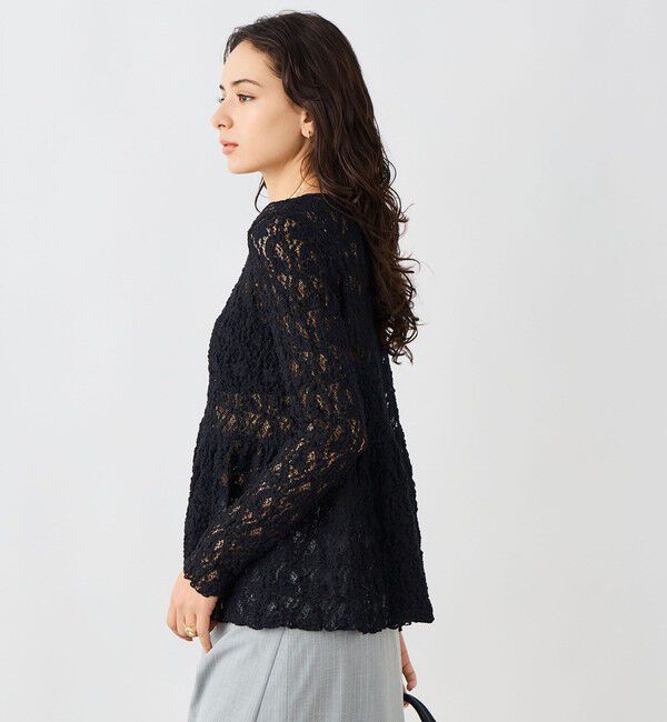 NOLLEY'S sophi「《セットアップ対応》ウォッシャブルストレッチレースペプラムプルオーバー」|シャツ・ブラウス|
