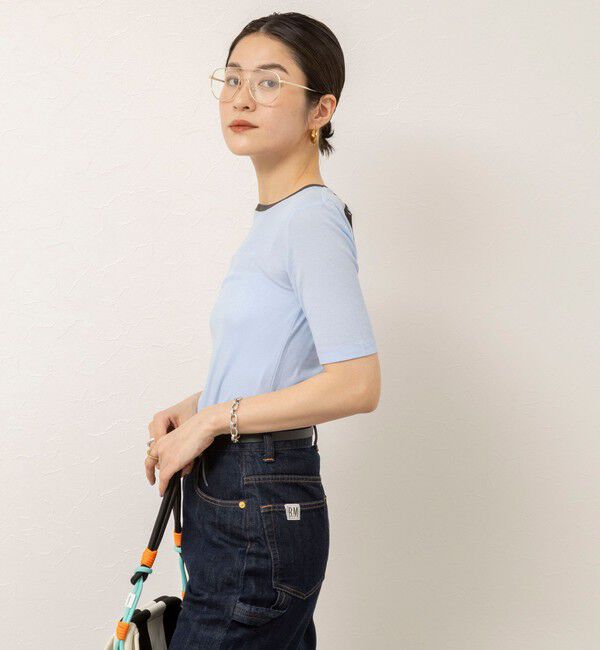 MAQWEL「【MAQWEL/マクウェル】ウォッシャブルバックリボン五分袖プルオーバー」|Tシャツ・カットソー|