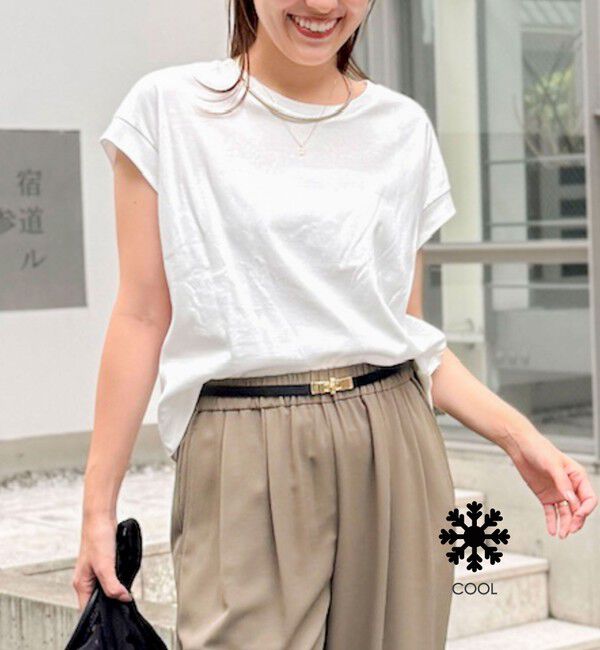 NOLLEY'S「ウォッシャブルワイドノースリーブTシャツ」|Tシャツ・カットソー|ホワイト
