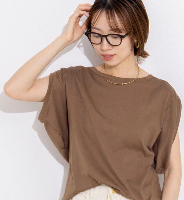 Rie Miller「変形フレンチスリーブボートネックカットソー」|Tシャツ・カットソー|
