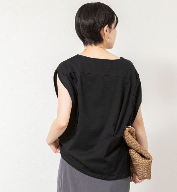 Rie Miller「変形フレンチスリーブボートネックカットソー」|Tシャツ・カットソー|