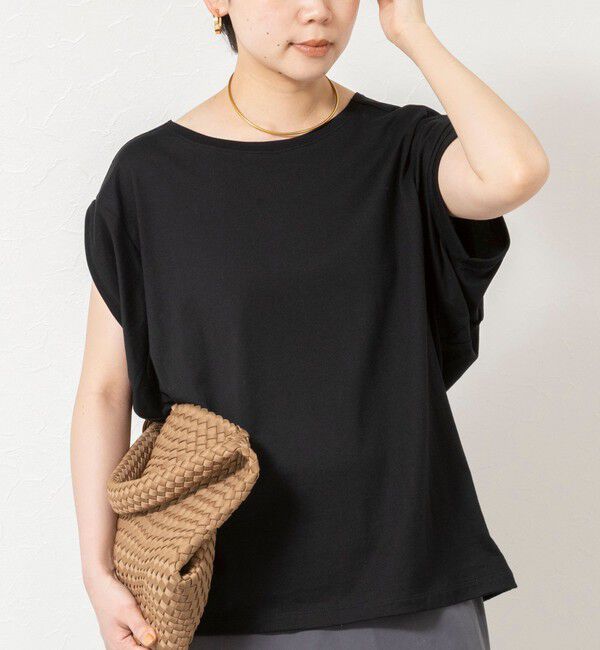 Rie Miller「変形フレンチスリーブボートネックカットソー」|Tシャツ・カットソー|