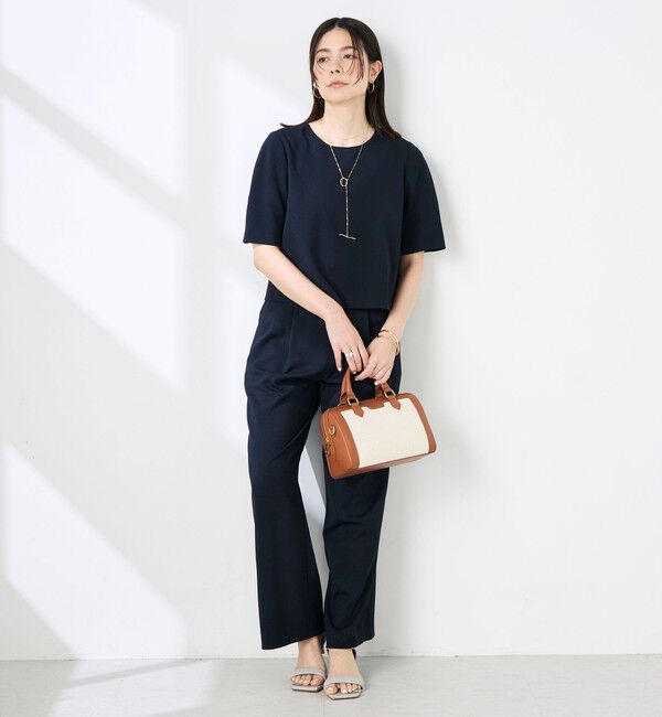 NOLLEY'S「《セットアップ対応》ウォッシャブル麻調5分袖ブラウス」|シャツ・ブラウス|