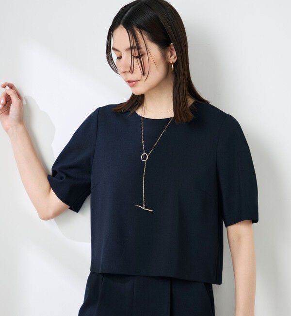 NOLLEY'S「《セットアップ対応》ウォッシャブル麻調5分袖ブラウス」|シャツ・ブラウス|
