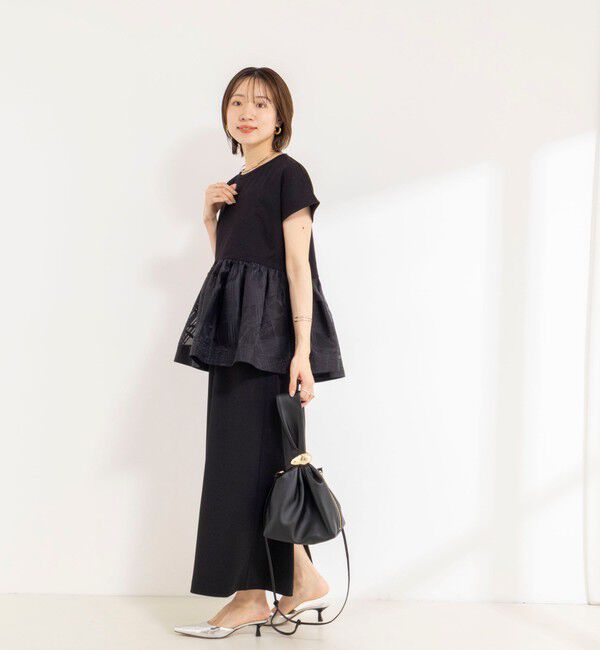 NOLLEY'S「ウォッシャブル布帛切り替えプルオーバー」|Tシャツ・カットソー|