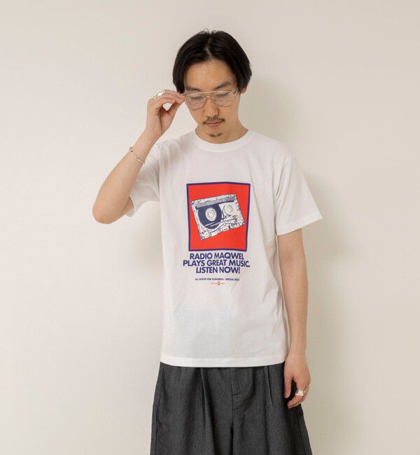 MAQWEL「【MAQWEL/マクウェル】ウォッシャブルRADIO Maqwel オープンエンドプリントTシャツ」|Tシャツ・カットソー|