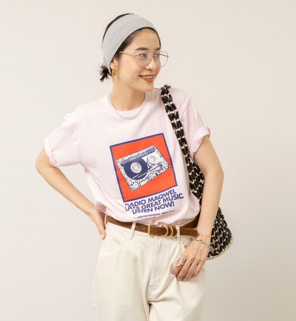 MAQWEL「【MAQWEL/マクウェル】ウォッシャブルRADIO Maqwel オープンエンドプリントTシャツ」|Tシャツ・カットソー|