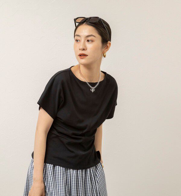 MAQWEL「【MAQWEL/マクウェル】ウォッシャブルタックドルマンＴ」|Tシャツ・カットソー|
