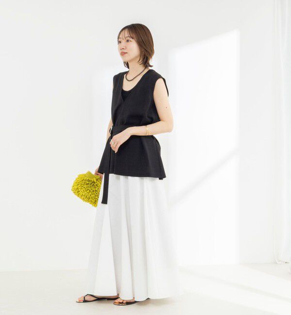 NOLLEY'S「《セットアップ対応》【BECシリーズ】ウォッシャブルリネンライクベルテッドノースリーブブラウス」|ベスト・ジレ|