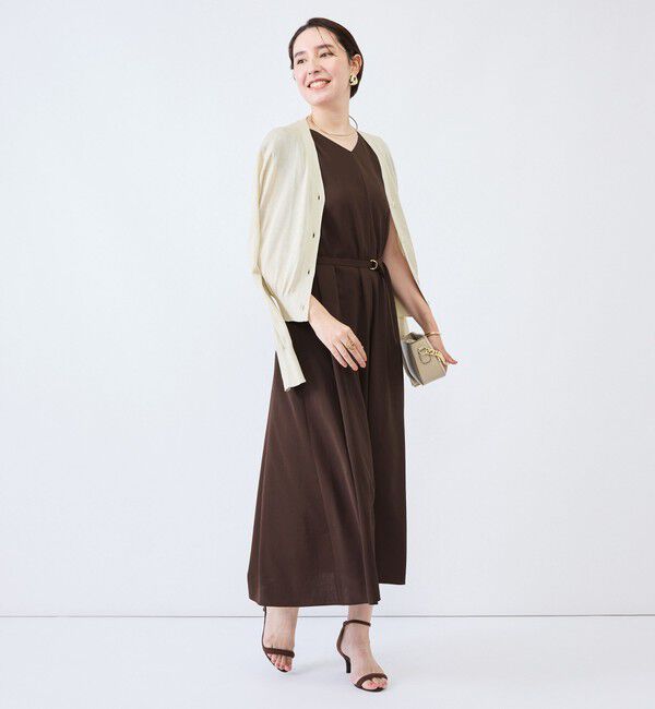 NOLLEY'S「《UVカット》ウォッシャブルVネックギャザーワンピース」|ワンピース|