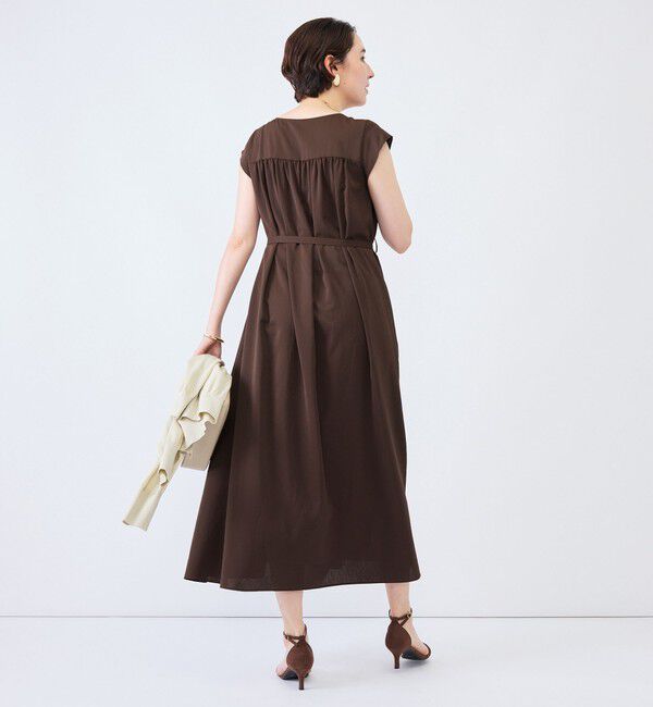 NOLLEY'S「《UVカット》ウォッシャブルVネックギャザーワンピース」|ワンピース|