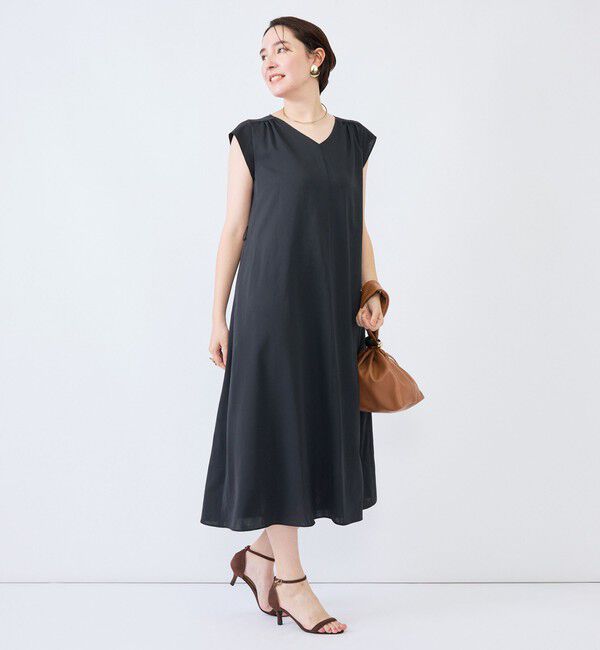 NOLLEY'S「《UVカット》ウォッシャブルVネックギャザーワンピース」|ワンピース|