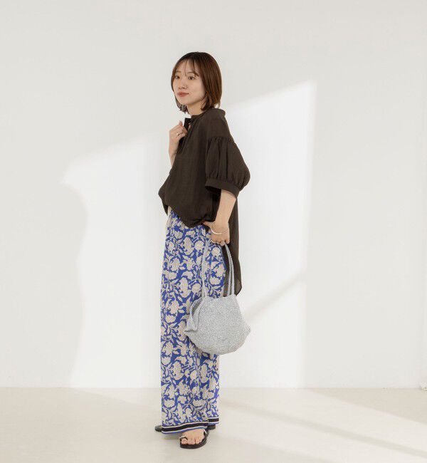 NOLLEY'S「《接触冷感》【BECシリーズ】ウォッシャブル半袖オーバーギャザーブラウス」|シャツ・ブラウス|