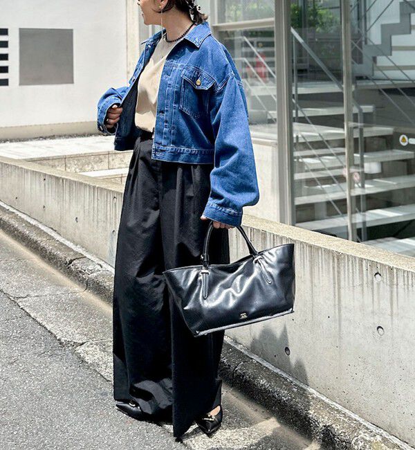 Rie Miller「【RM denim】バックひねりデザインショート丈Gジャン」|デニムジャケット|