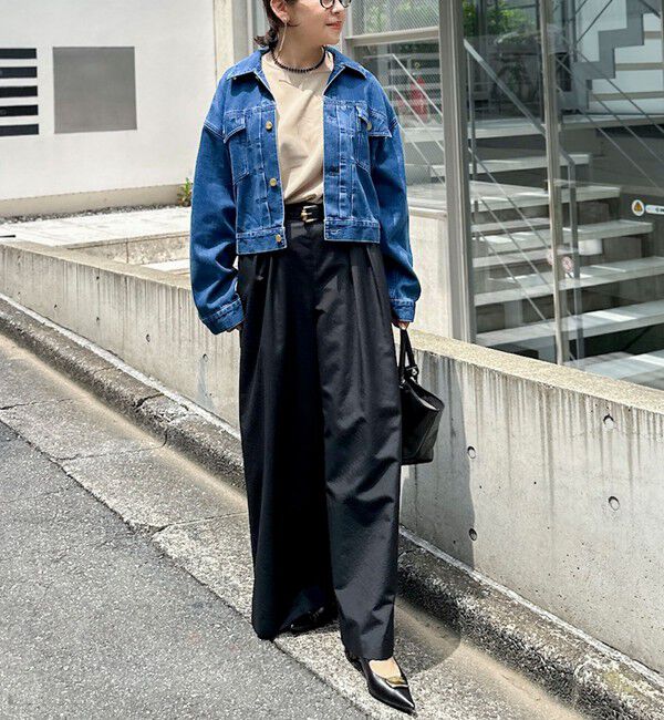 Rie Miller「【RM denim】バックひねりデザインショート丈Gジャン」|デニムジャケット|
