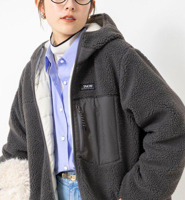 NOLLEY'S「【WEB＆一部店舗限定色アイテム】【TAION/タイオン】ボア&times;ダウンフードロング(リバーシブル)」|ダウン|