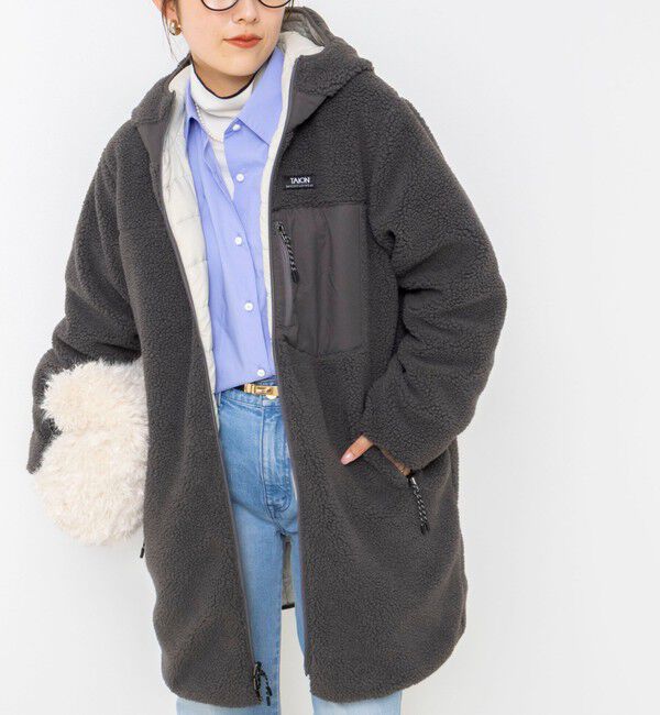 NOLLEY'S「【WEB＆一部店舗限定色アイテム】【TAION/タイオン】ボア&times;ダウンフードロング(リバーシブル)」|ダウン|