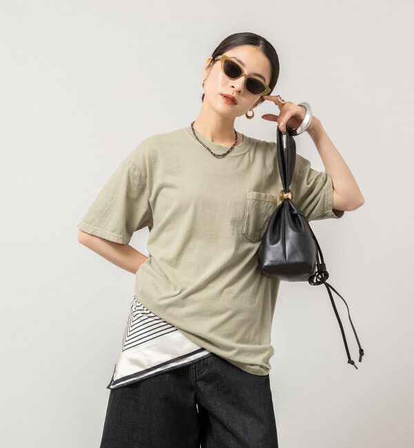 Rie Miller「BELOVED MYLITTLE ガーメントダイポケＴシャツ」|Tシャツ・カットソー|