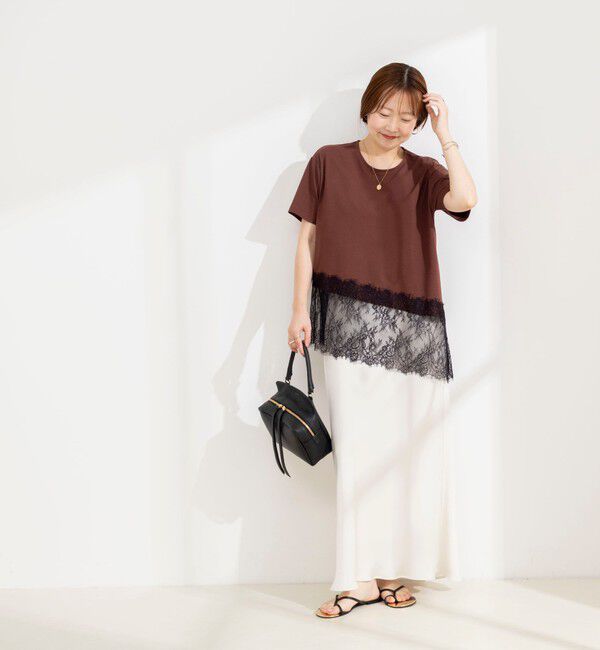 NOLLEY'S sophi「【BECシリーズ】ウォッシャブル裾レースイレヘムＴシャツ」|Tシャツ・カットソー|
