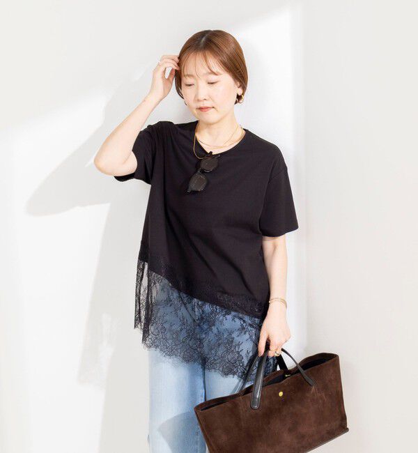 NOLLEY'S sophi「【BECシリーズ】ウォッシャブル裾レースイレヘムＴシャツ」|Tシャツ・カットソー|