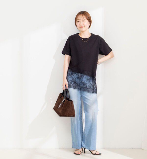 NOLLEY'S sophi「【BECシリーズ】ウォッシャブル裾レースイレヘムＴシャツ」|Tシャツ・カットソー|