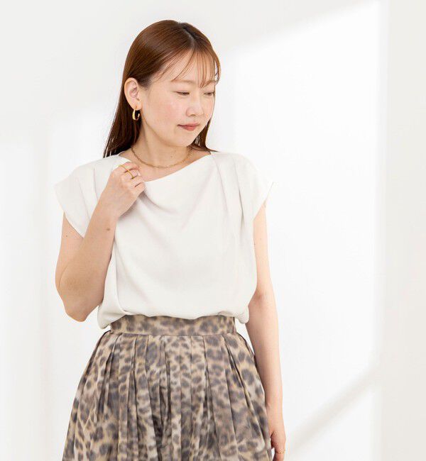 NOLLEY'S sophi「【BECシリーズ】《セットアップ対応》ウォッシャブルピーチサテンフレンチブラウス」|シャツ・ブラウス|