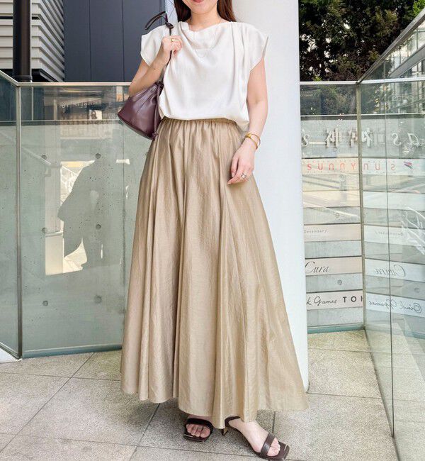 NOLLEY'S sophi「【BECシリーズ】《セットアップ対応》ウォッシャブルピーチサテンフレンチブラウス」|シャツ・ブラウス|