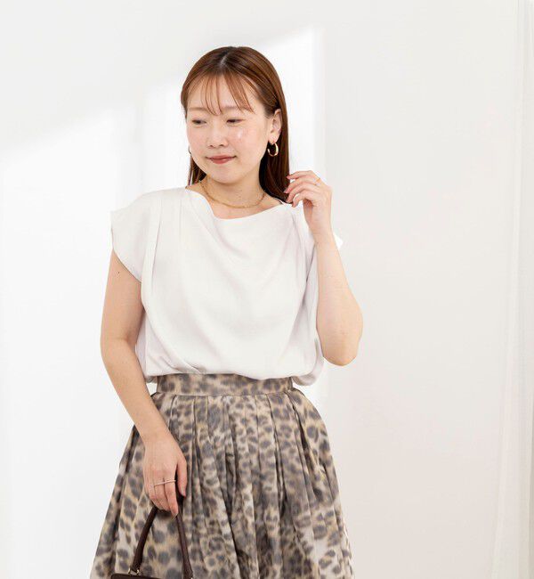 NOLLEY'S sophi「【BECシリーズ】《セットアップ対応》ウォッシャブルピーチサテンフレンチブラウス」|シャツ・ブラウス|