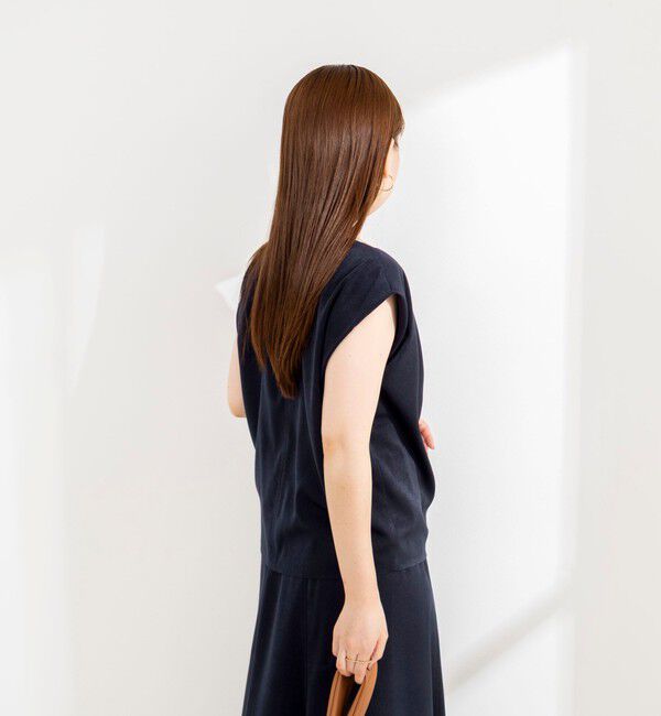NOLLEY'S sophi「【BECシリーズ】《セットアップ対応》ウォッシャブルピーチサテンフレンチブラウス」|シャツ・ブラウス|