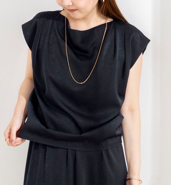 NOLLEY'S sophi「【BECシリーズ】《セットアップ対応》ウォッシャブルピーチサテンフレンチブラウス」|シャツ・ブラウス|