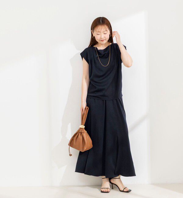 NOLLEY'S sophi「【BECシリーズ】《セットアップ対応》ウォッシャブルピーチサテンフレンチブラウス」|シャツ・ブラウス|