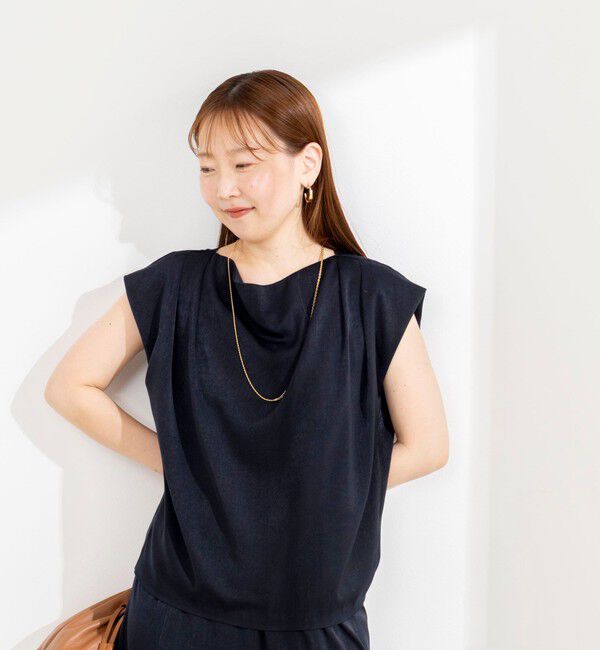 NOLLEY'S sophi「【BECシリーズ】《セットアップ対応》ウォッシャブルピーチサテンフレンチブラウス」|シャツ・ブラウス|