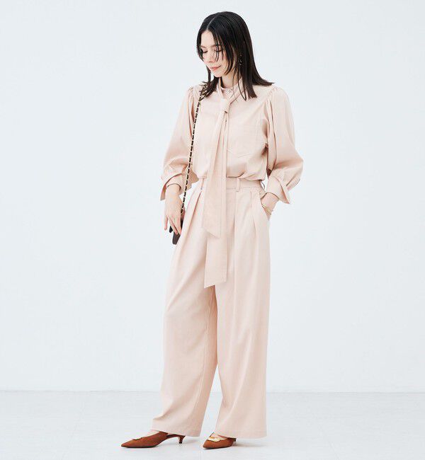 NOLLEY'S sophi「《セットアップ対応》ウォッシャブルバイオツイルタックワイドパンツ」|その他|
