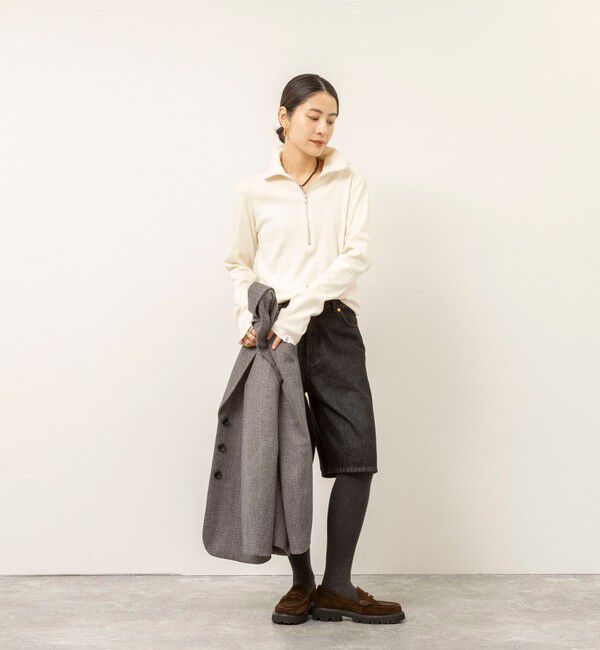 MAQWEL「【MAQWEL/マクウェル】COTTON RIB ハーフジッププルオーバー」|Tシャツ・カットソー|