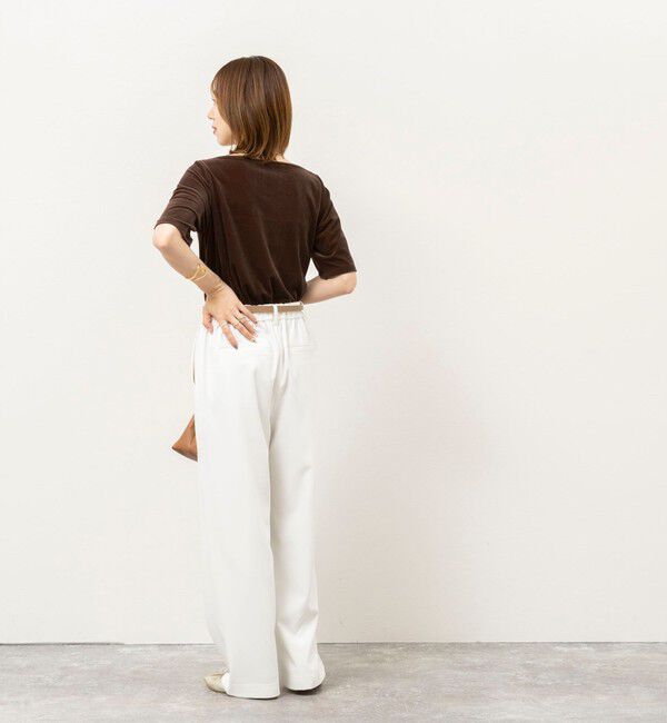 NOLLEY'S「《接触冷感》ウォッシャブルシアーベロア2WAYプルオーバー」|Tシャツ・カットソー|