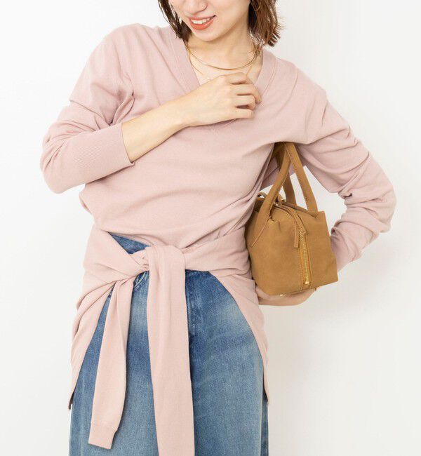 NOLLEY'S「【 SHOP PRESS二見別注カラー】レイヤードピース付きVネックプルオーバー」|ニット・セーター|ベビーピンク