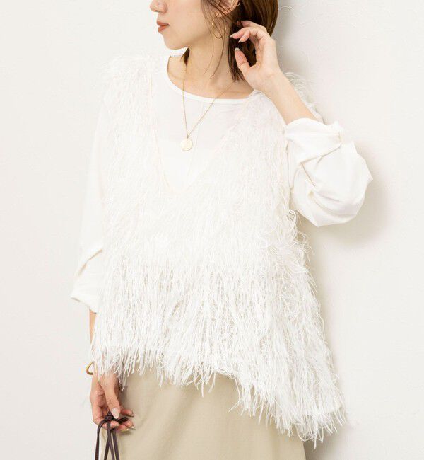 NOLLEY'S「【WEB限定】ウォッシャブルシアーフェザータンク」|シャツ・ブラウス|