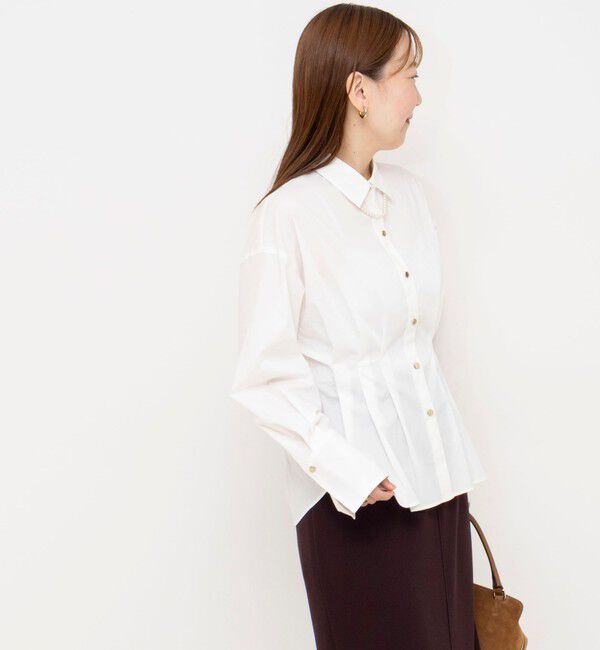 NOLLEY'S sophi「【一部WEB限定カラー】ウォッシャブルウエストタックストレッチシャツ」|シャツ・ブラウス|