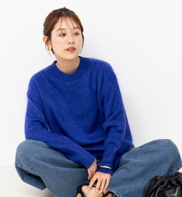 Laraaji「カシミヤファー加工クルーネックプルオーバー ミニストール付き」|ニット・セーター|