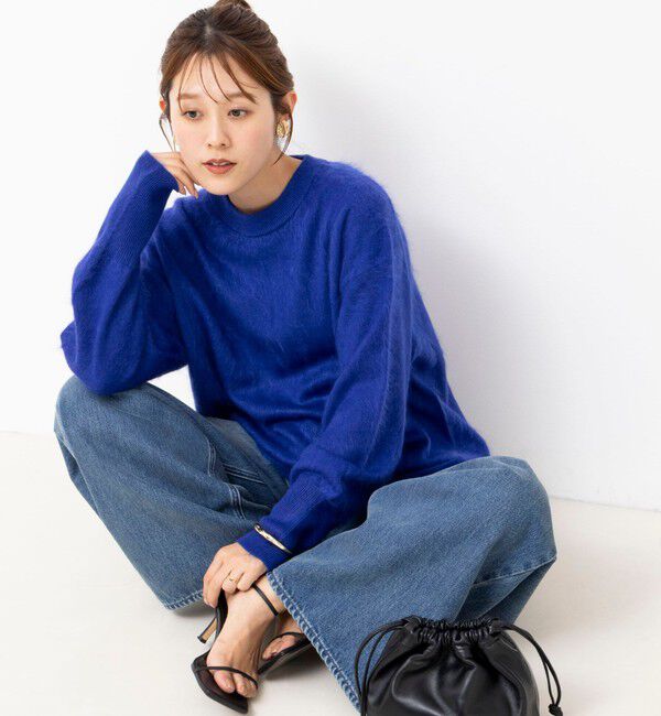 Laraaji「カシミヤファー加工クルーネックプルオーバー ミニストール付き」|ニット・セーター|