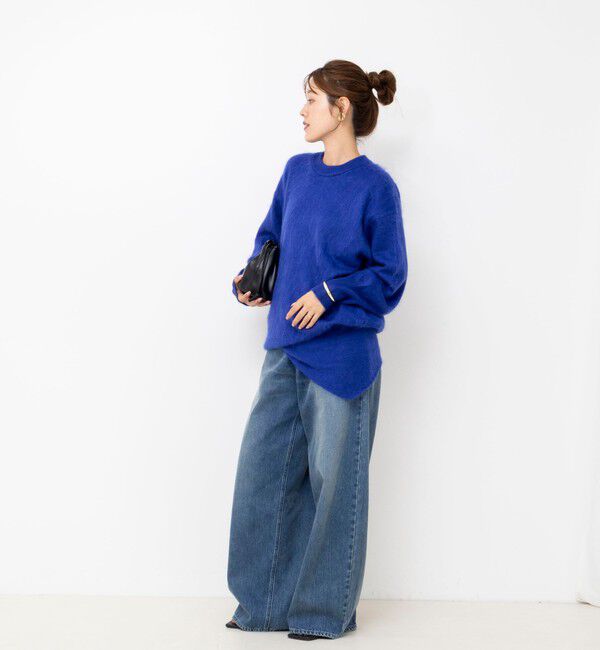 Laraaji「カシミヤファー加工クルーネックプルオーバー ミニストール付き」|ニット・セーター|