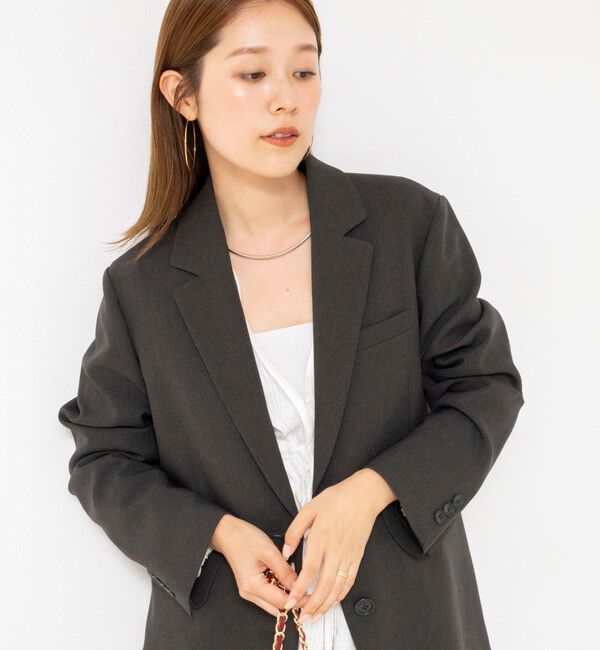 NOLLEY'S「【PR阿部☆別注】《抗ピリング/ストレッチ》ウォッシャブルダブルクロスオーバージャケット」|テーラードジャケット|