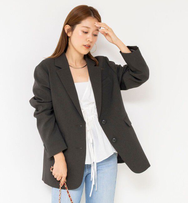 NOLLEY'S「【PR阿部☆別注】《抗ピリング/ストレッチ》ウォッシャブルダブルクロスオーバージャケット」|テーラードジャケット|