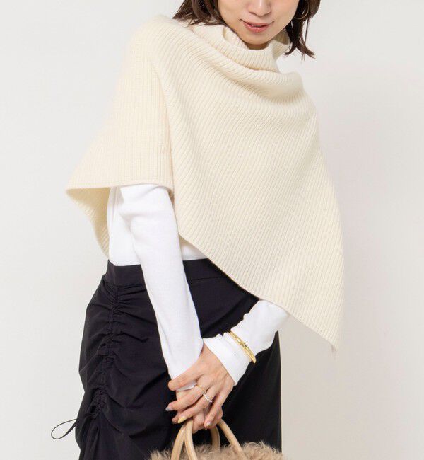NOLLEY'S「【WEB＆一部店舗限定カラー】《手洗い可能》マルチWAYニットポンチョ」|ニット・セーター|オフホワイト
