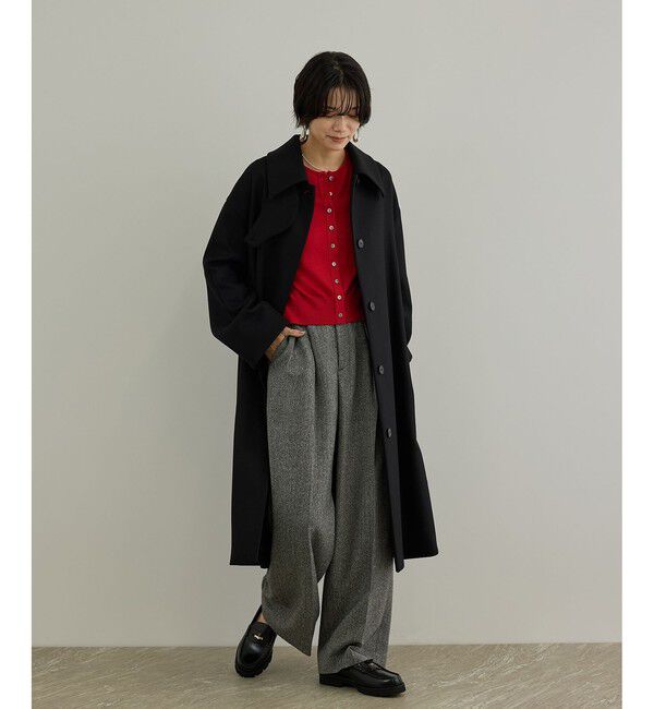 SALON adam et rope'「ウールメルトンステンカラーロングコート」|ステンカラーコート|